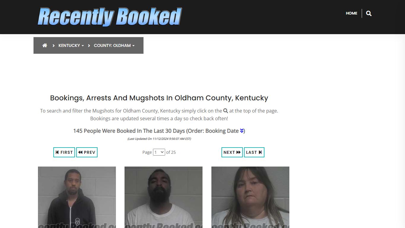 Bookings, Arrests and Mugshots in Oldham County, Kentucky - Recently Booked