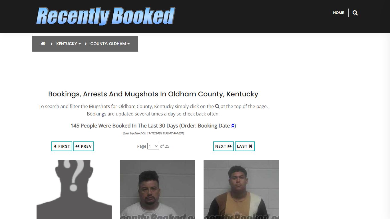 Bookings, Arrests and Mugshots in Oldham County, Kentucky - Recently Booked